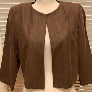 Jessica Howard Brown Faux Suede Jacket